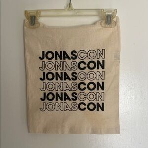 JonasCon Canvas Tote Bag in Natural with Black Print